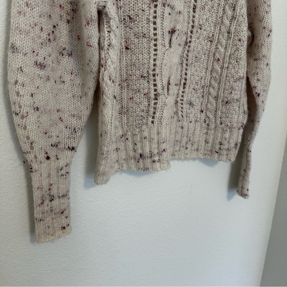 Rebecca Taylor Tweed Soft Cable Knit Sweater Balloon Sleeves Size XS Women’s - Picture 3 of 9